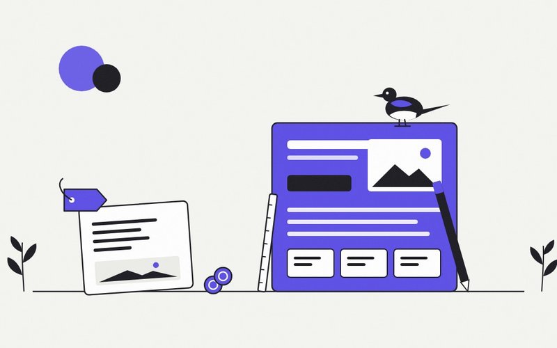 Site web pas cher : une page faite soi-même avec son étiquette de prix, à côté du site cadré par un designer
