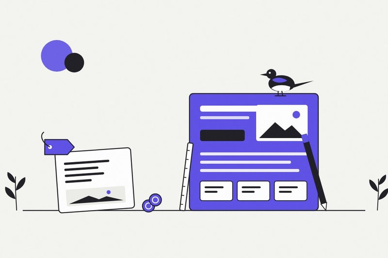 Site web pas cher : une page faite soi-même avec son étiquette de prix, à côté du site cadré par un designer