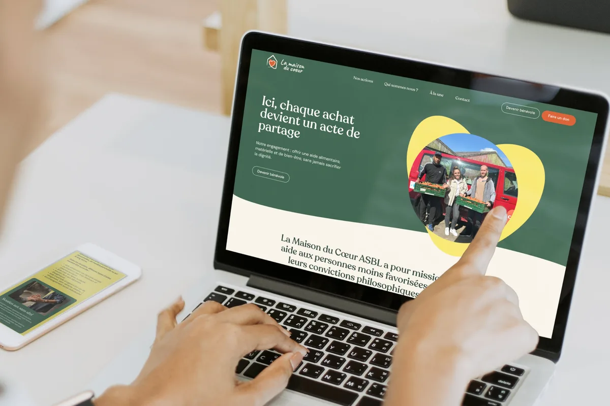 Website of the non-profit La Maison du Cœur, built by KernWeb