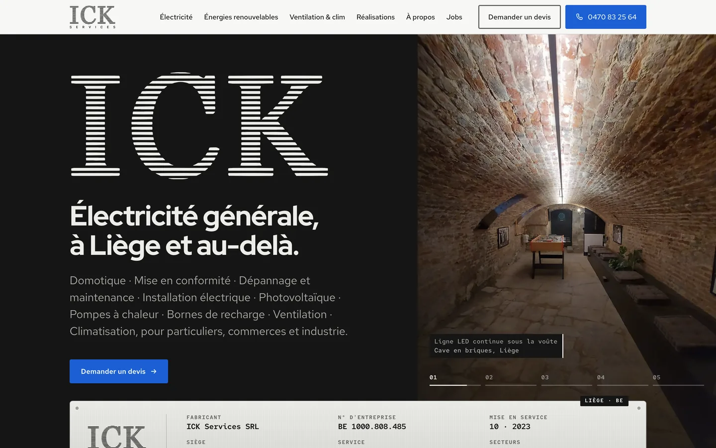 ICK Services website built by KernWeb